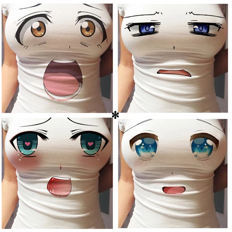 大眼睛t恤 立体紧身上衣显胸大直播衣服女主播衣服甜美衣服网红
