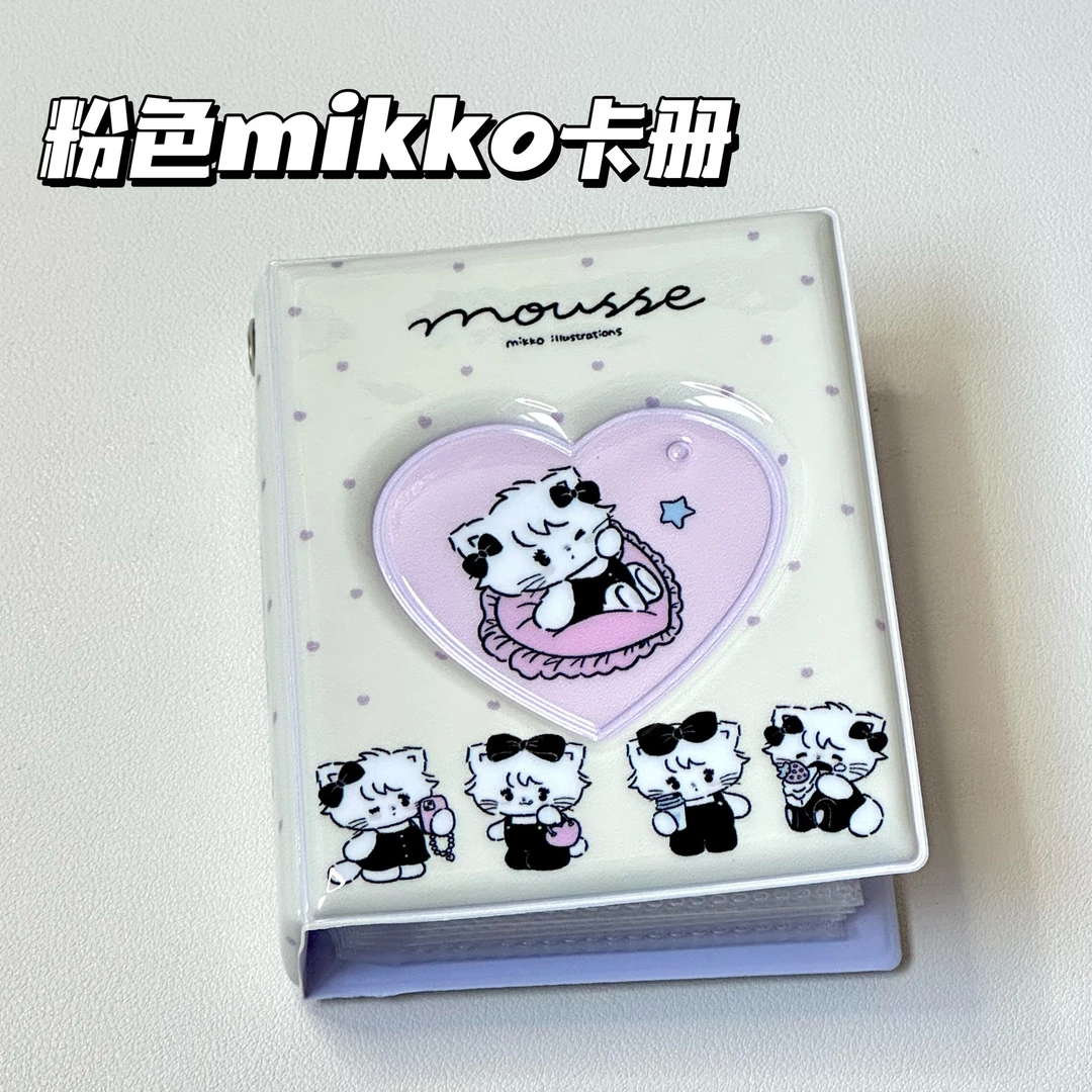 粉色Mikko卡册一单宫格卡册可爱追星3寸小卡拍立得卡包照片收纳