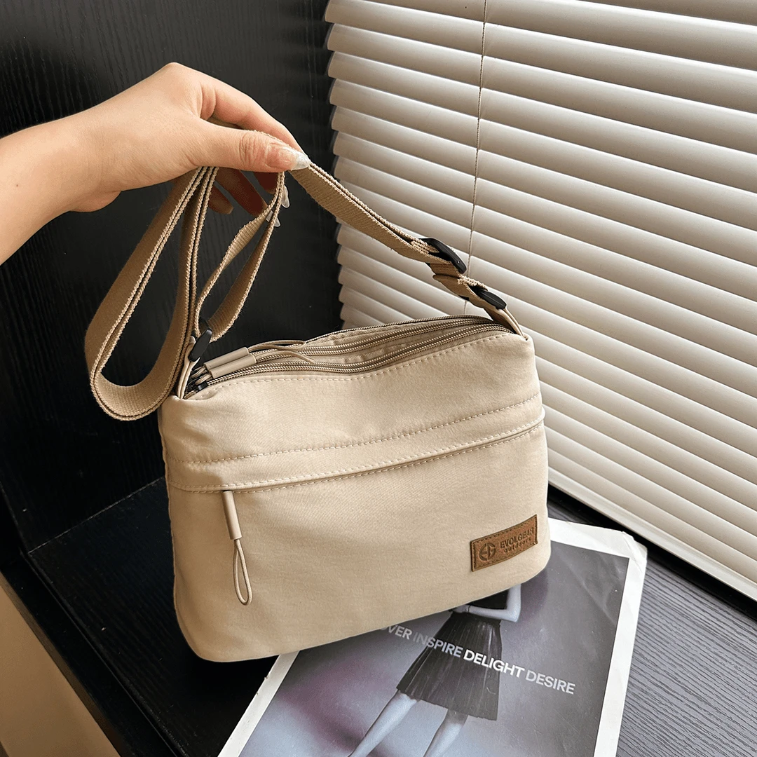 男女同款包包时尚百搭单肩包多隔层斜挎包尼龙水洗布防泼水休闲包