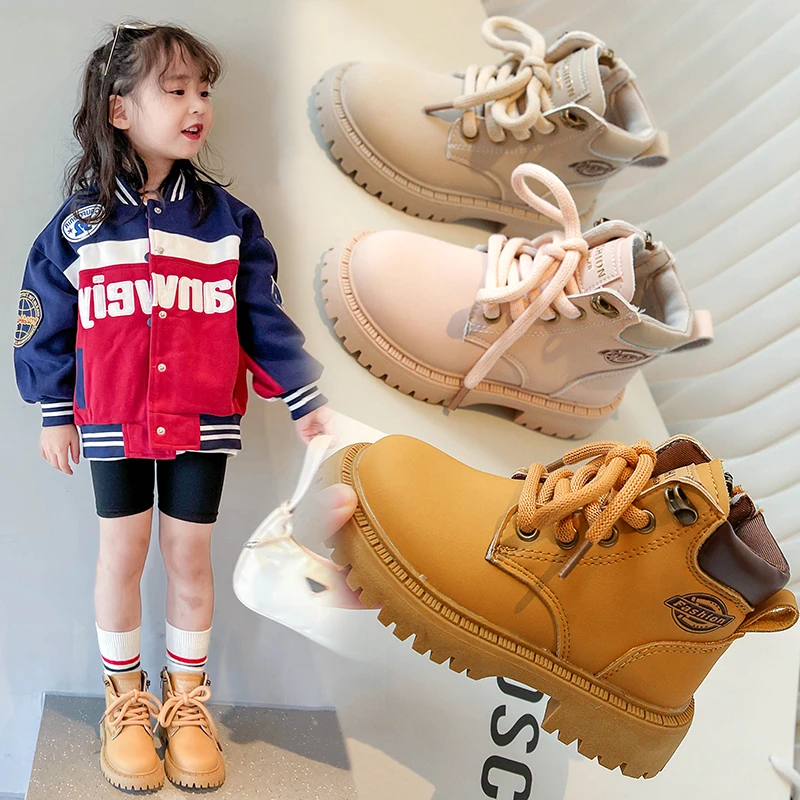 2024年新款儿童时尚休闲潮流舒适皮靴英伦风潮酷百搭马丁靴716 TY