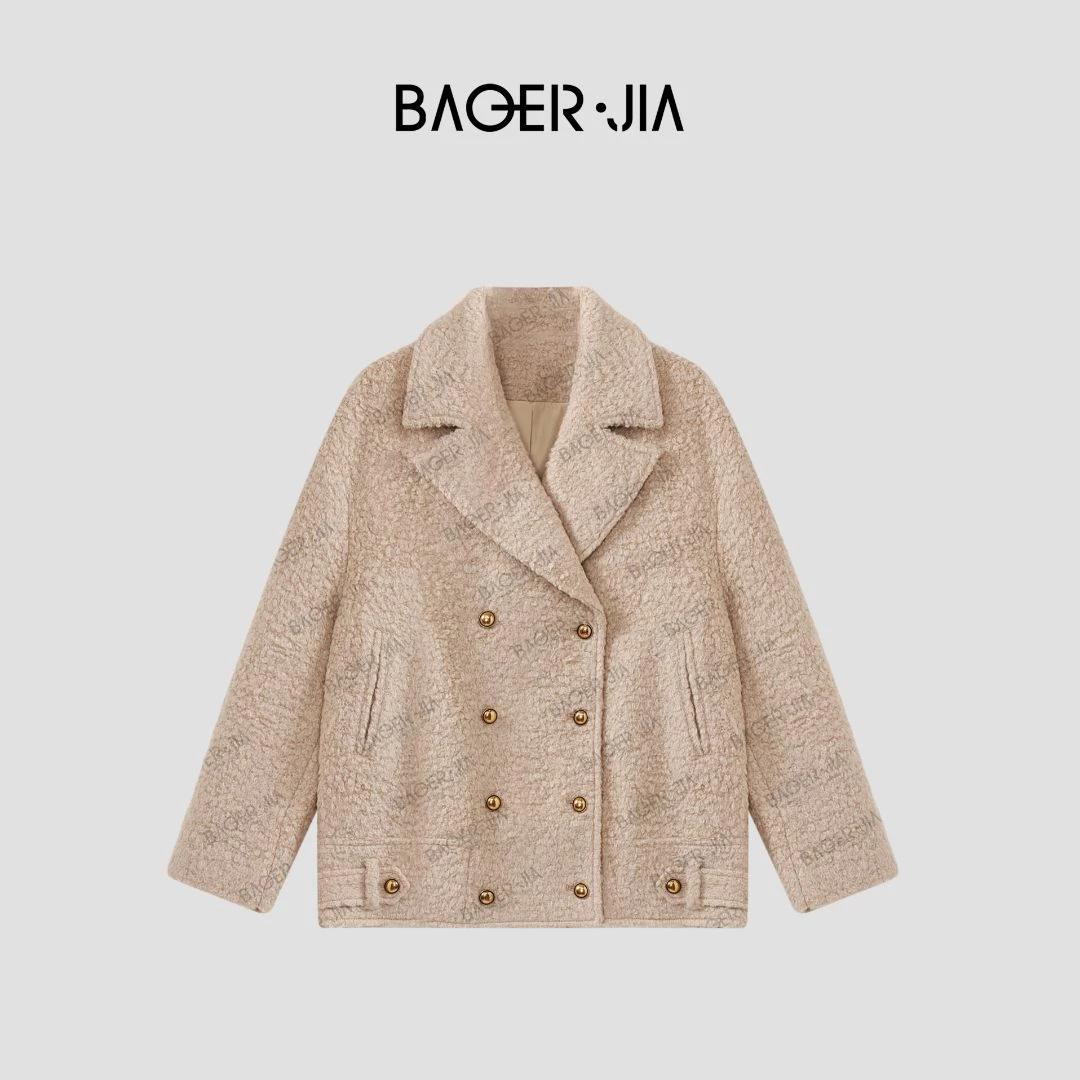 8-宝儿家BA26423411冬季新款休闲时尚百搭洋气保暖热力感羊毛外套