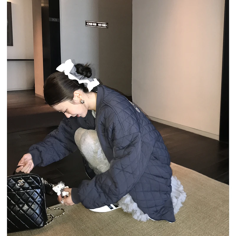 【双子座】两面穿棒球服棉衣女保暖美式夹克外套4030