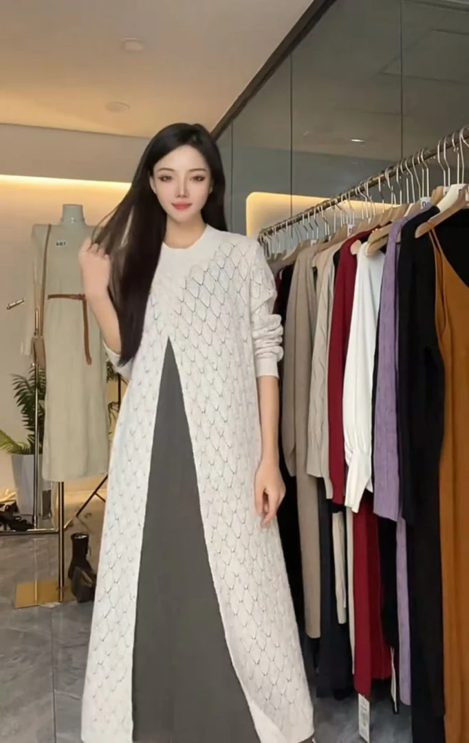 2025新款Z838秋冬罩衫连衣裙气质百搭