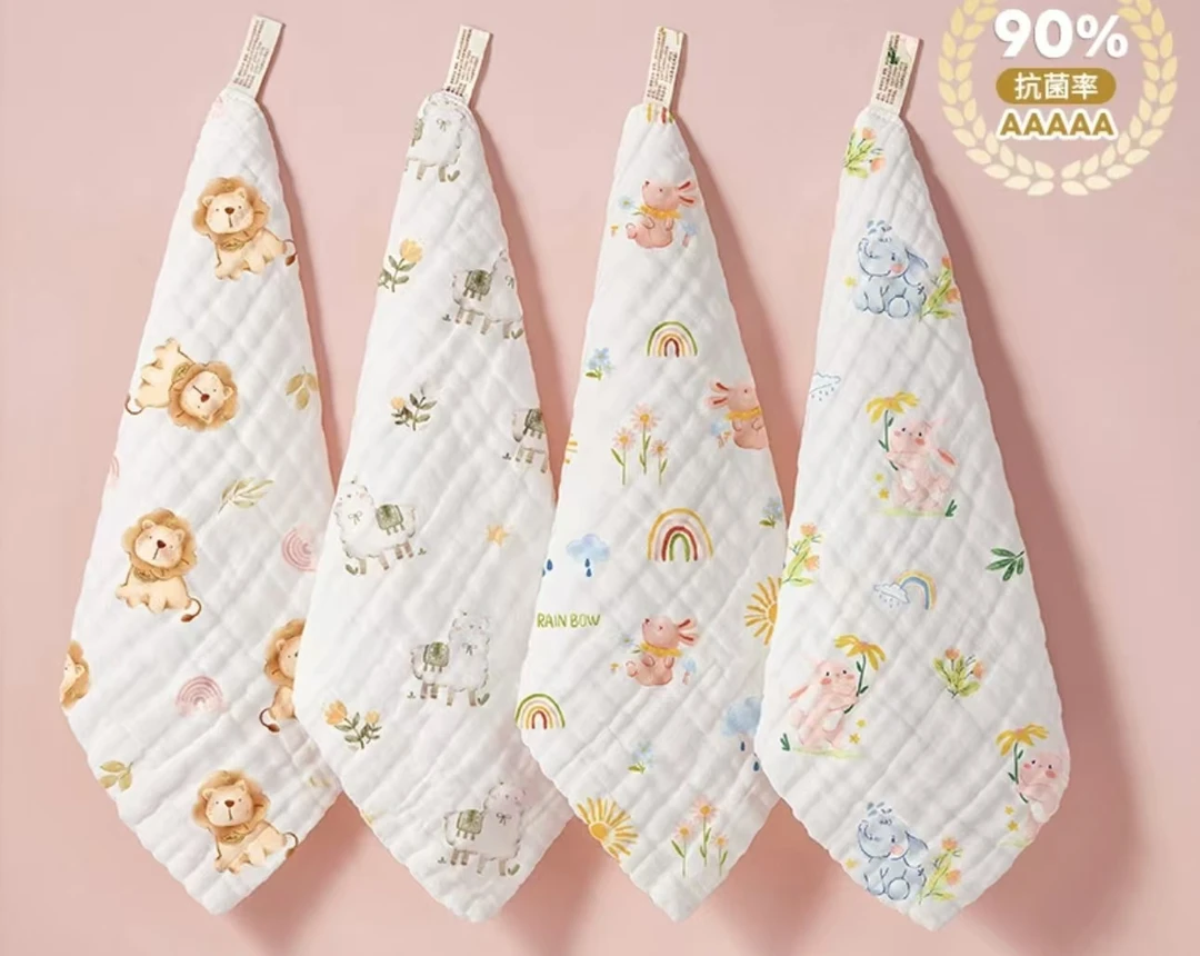 纯棉高密纱布方巾口水巾