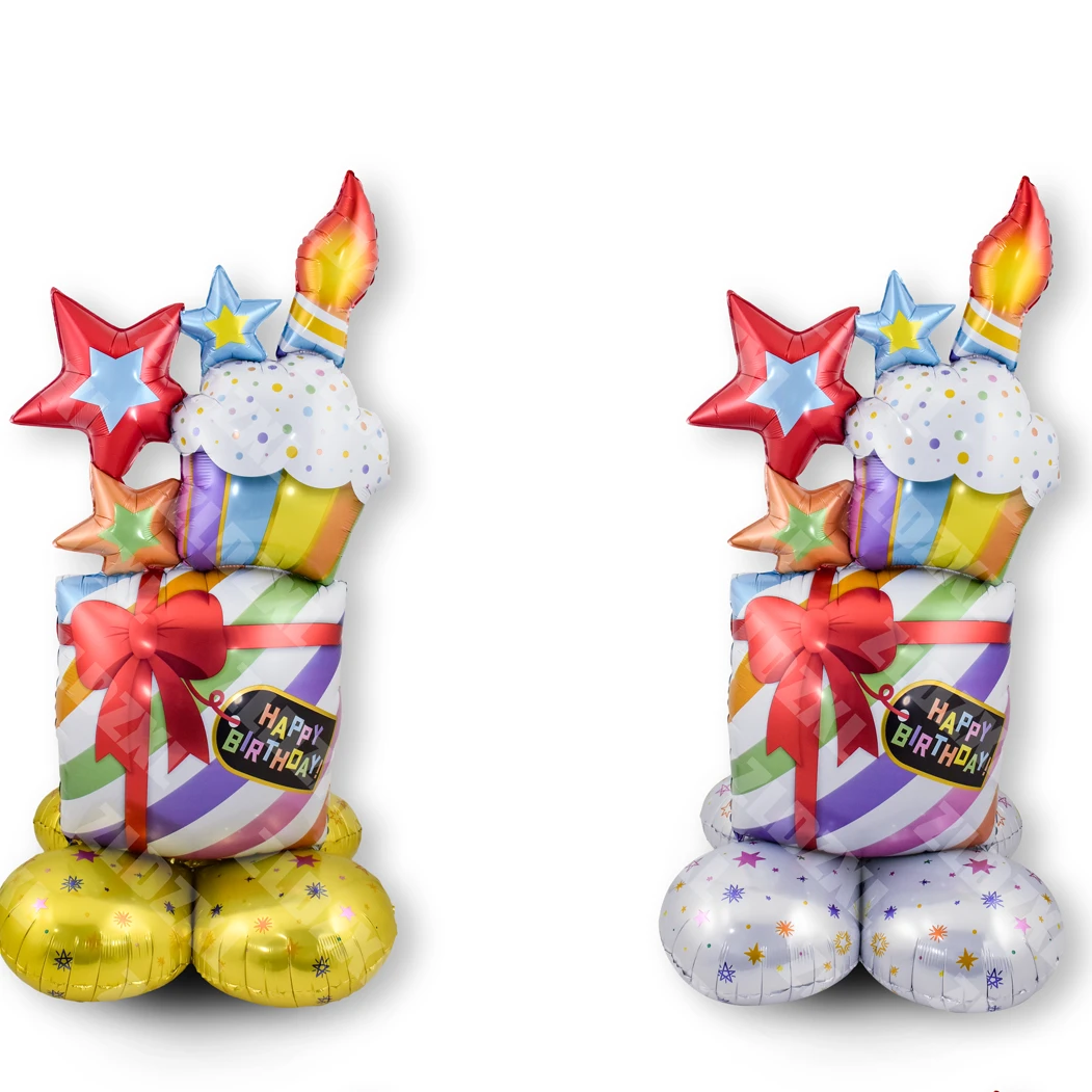 卡通ins网红生日装饰月亮蛋糕铝膜气球宝宝周岁派对道具场景布置