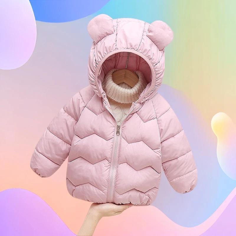 婴幼儿洋气上衣连帽儿童男宝棉服小童轻薄女童保暖男大童冬装外套