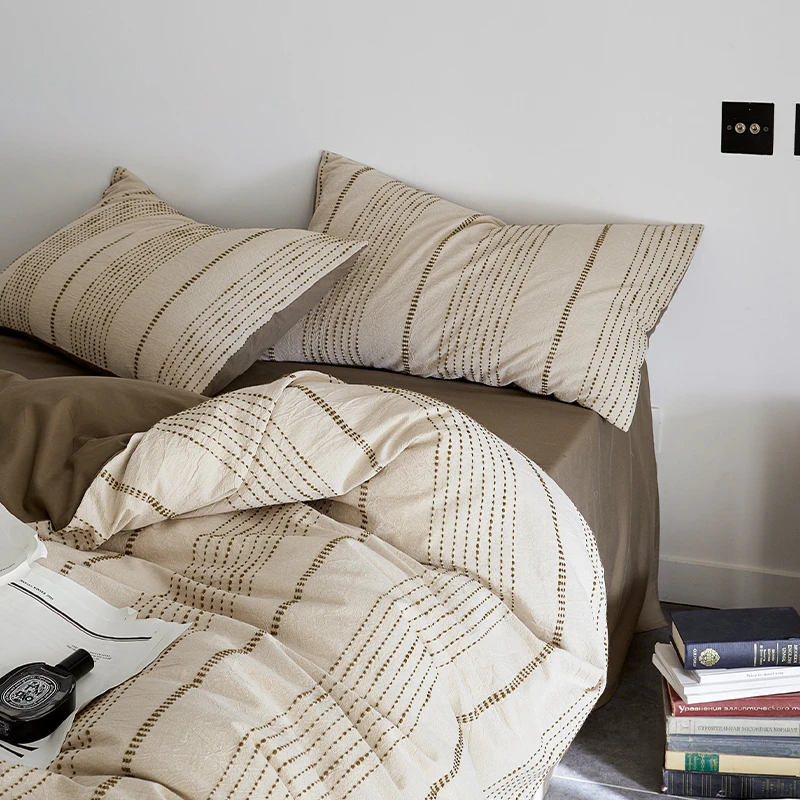 日式简约风条纹丨床上四件套纯棉全棉2025年新款床单被套春夏床品