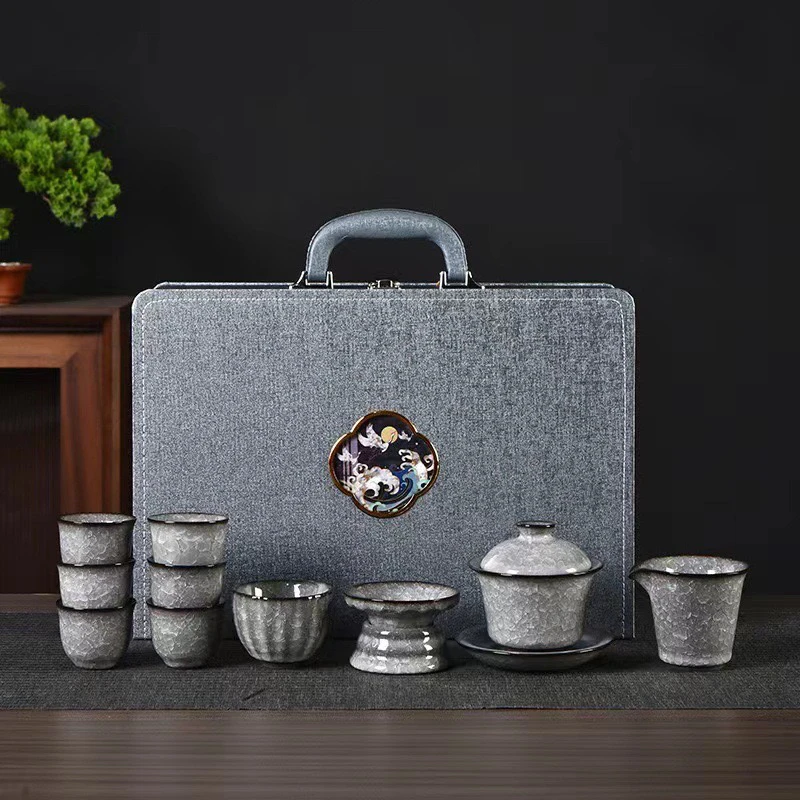 云礼茶器 黑冰功夫茶具陶瓷套装家用简约礼品茶壶茶杯礼盒套组