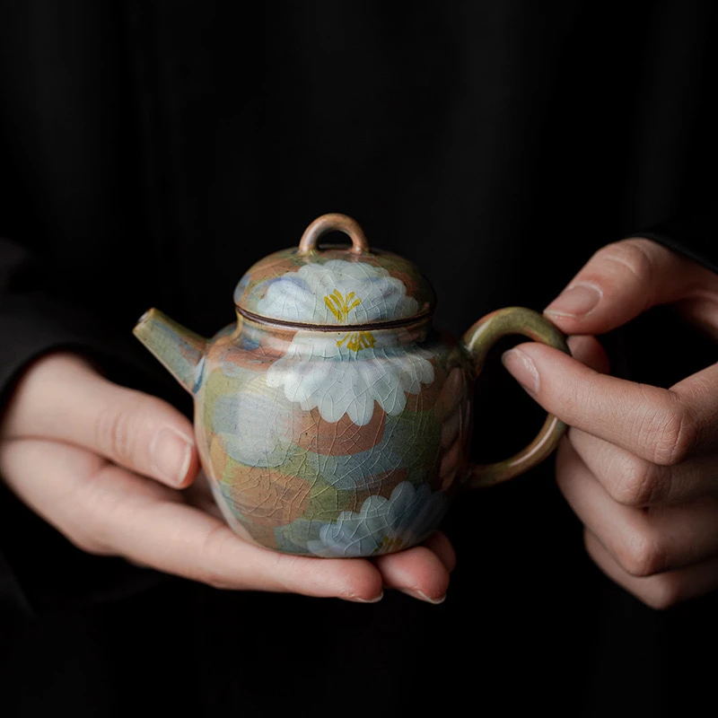 云礼茶器 釉下彩手绘泡茶壶开片可养泡茶器单壶纯手工功夫茶具