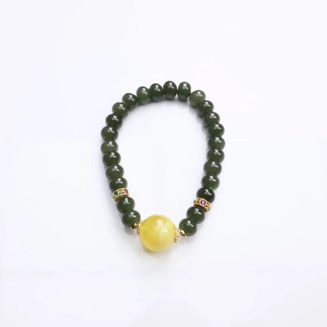 原创设计款和田玉单圈时尚百搭精美女款手串手链手饰8mm