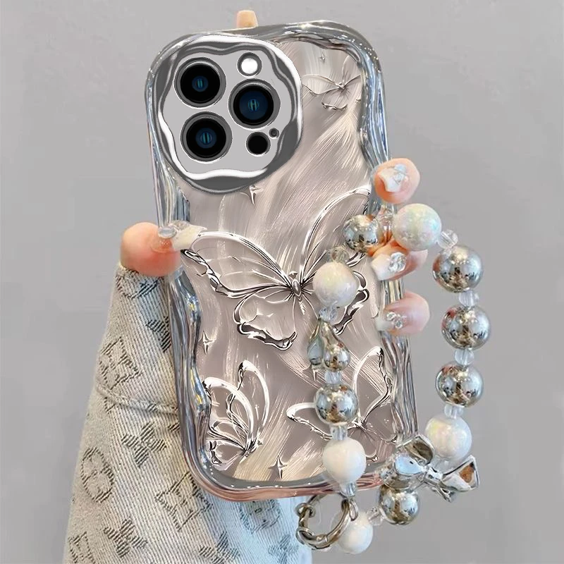 适用于苹果15promax手机壳新款iphone14pro蝴蝶13防摔12可爱女11