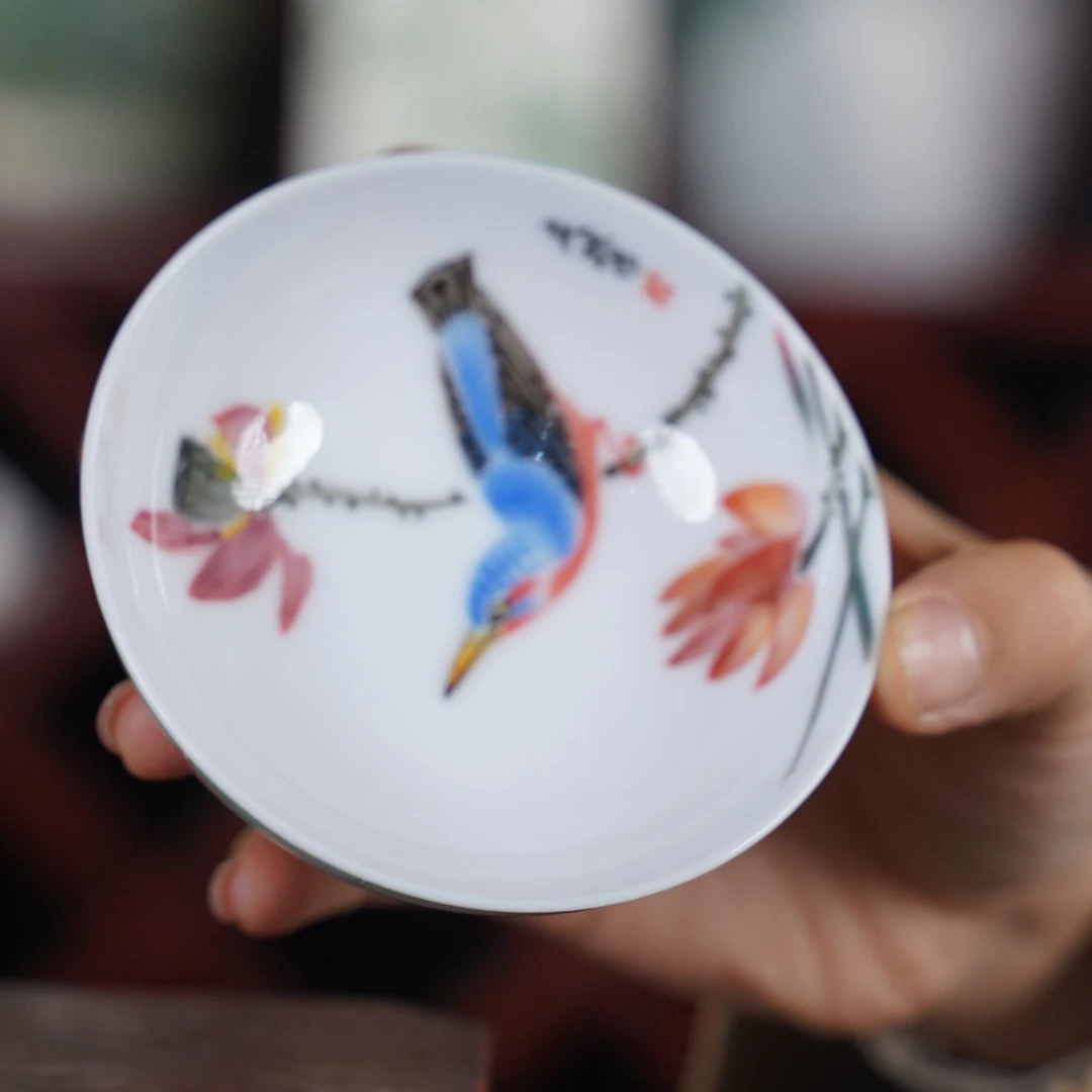 醴陵花鸟内绘普洱杯