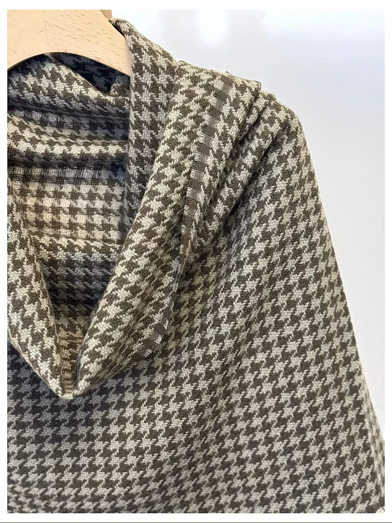 【秦掌柜】羊绒千鸟格围巾披肩60*175