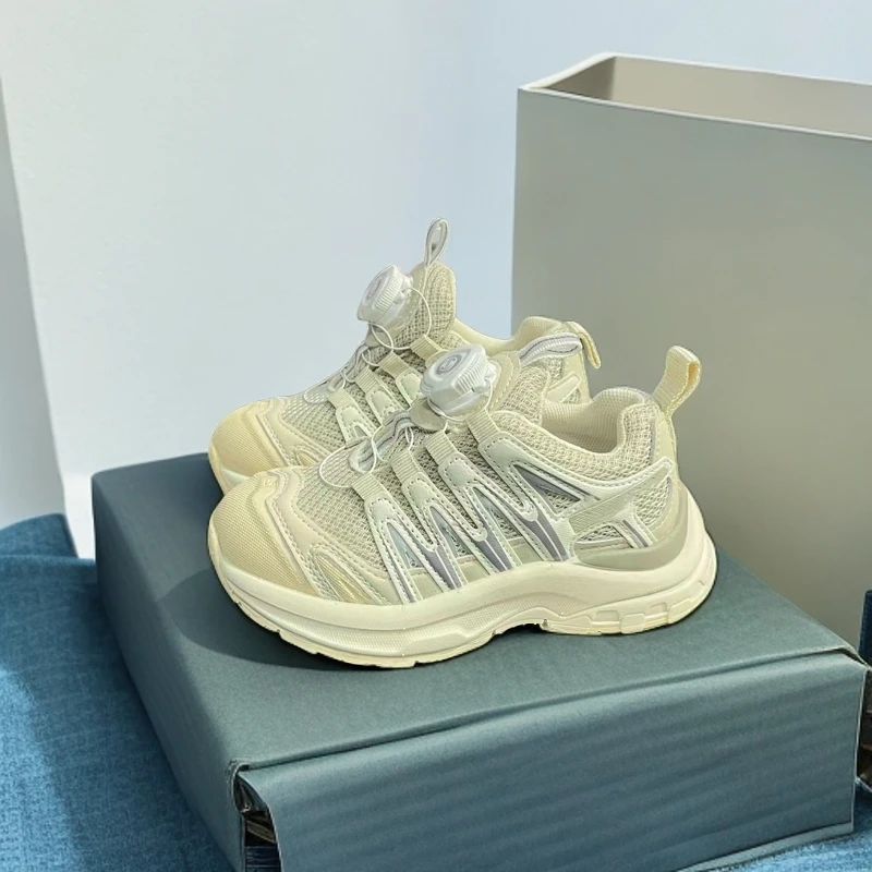 秋季新款男女童旋转口透气软底运动鞋秋季时尚休闲老爹鞋 58