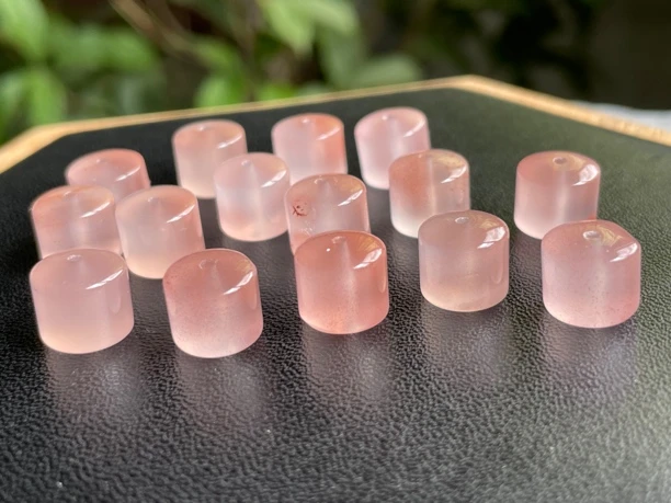 天然川料南红玛瑙冰粉直切桶珠单珠尺寸约8.8x9随机发一颗不挑