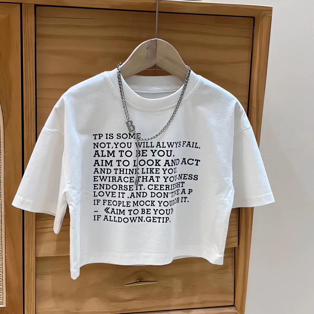 【燕子】夏季宽松韩版时尚休闲百搭洋气印花字母T恤