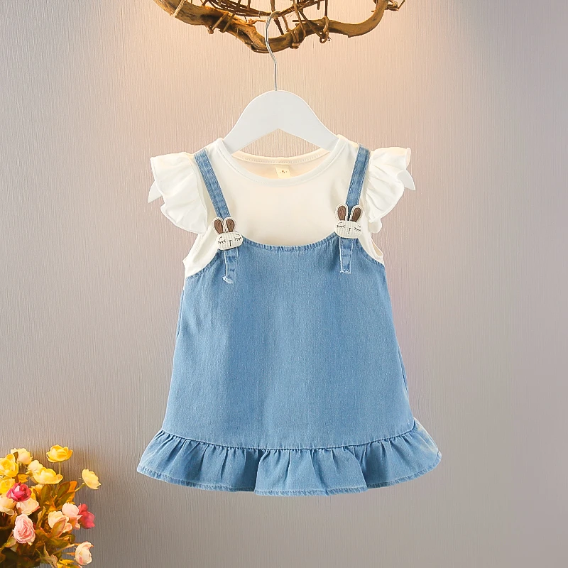 女童夏装连衣裙0-1岁2洋气小女孩婴儿公主裙夏天薄款宝宝牛仔裙子