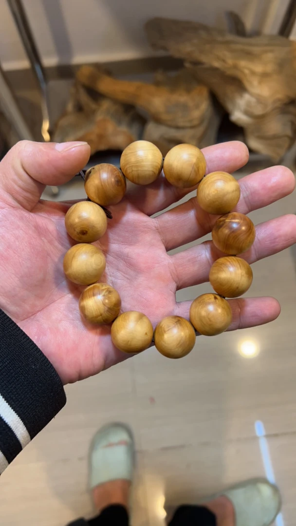 1.5火焰留疤单圈手串男女款纯天然原木手工佛珠