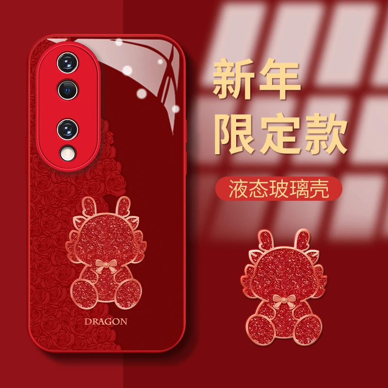 适用荣耀70龙年龙宝防摔保护套网红女ins全包高颜值新款手机壳