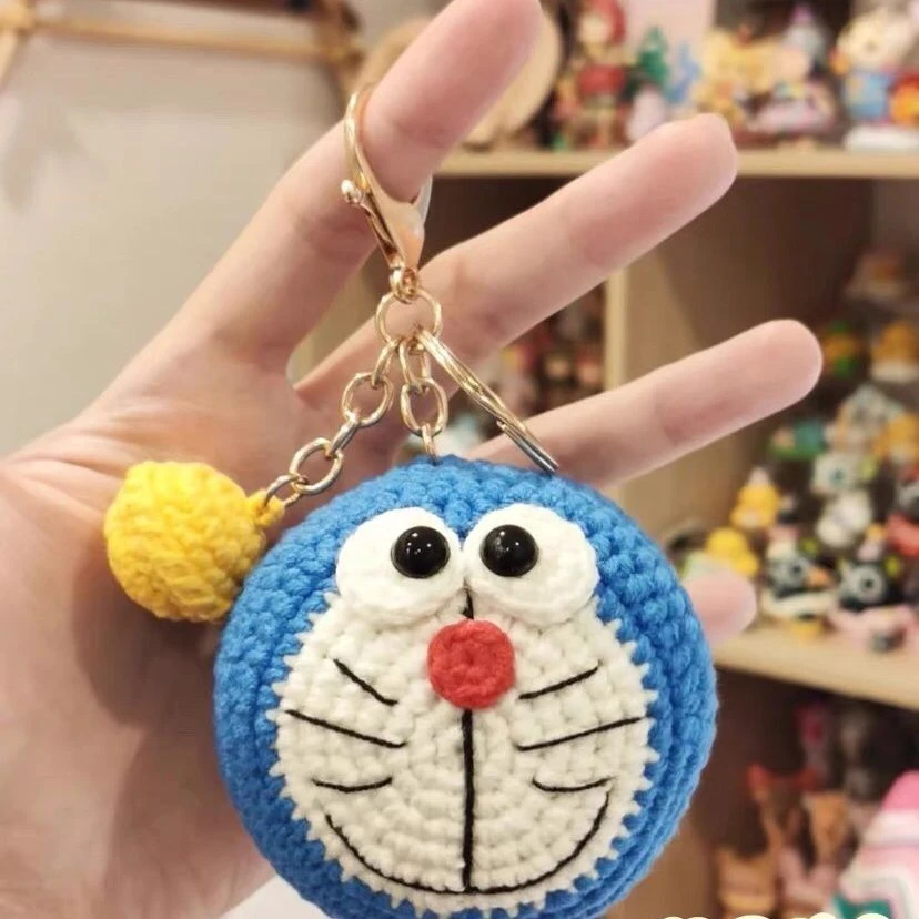 哆啦a梦叮当猫材料包手工编织钥匙扣挂件创意玩偶礼物情侣闺蜜