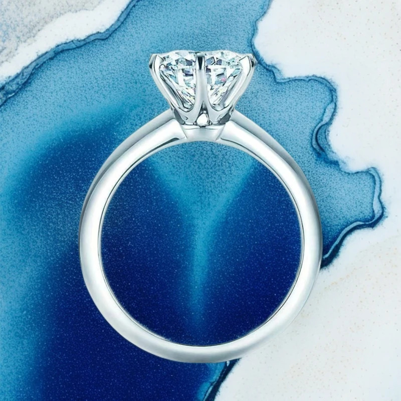 【合成/培育】T六爪18k金培育钻石戒指多样性发一样