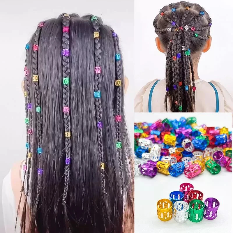 儿童头饰脏辫铝扣简约发扣女童潮辫装饰编发点缀嘻哈扎头绳小发卡