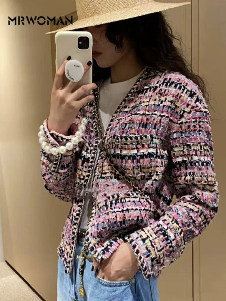 MR WOMAN限量款高级手工坊系列纯手工内里重磅真丝外套  25A0353