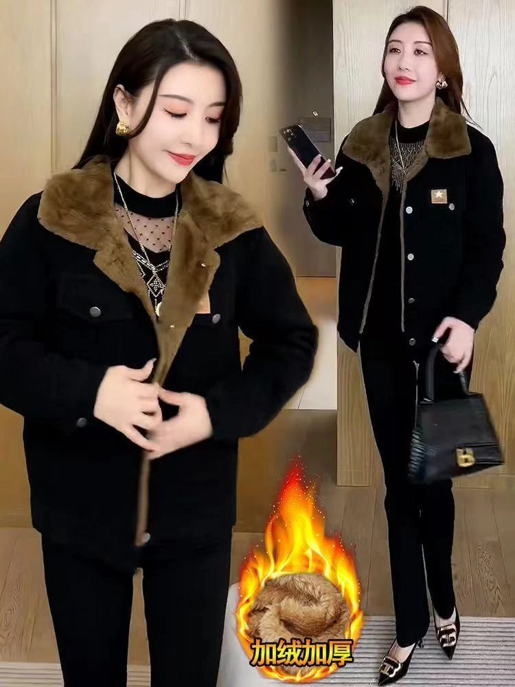 【运费补贴】2024冬季新款保暖短外套女时尚小个子加绒加厚棉服棉衣