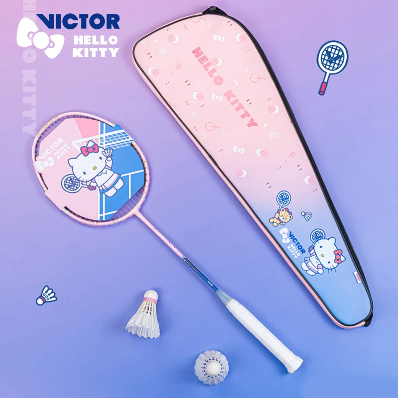 VICTOR威克多HELLO KITTY联名胜利全碳素羽毛球拍进攻突击TK-KT