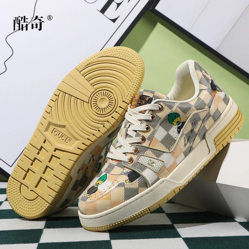 【高定潮牌】酷奇男鞋休闲皮鞋新款男士高奢潮鞋舒适缓震轻奢运动鞋