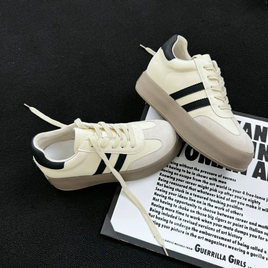 【陈大粒】6cm34-40德训板鞋系带休闲鞋四季百搭运动圆头韩版ins
