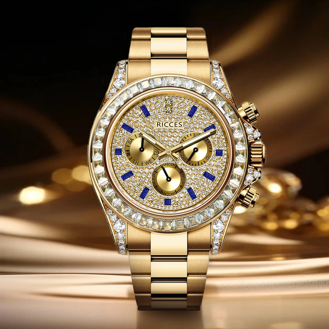 【郑道的情谊】24K真金真钻满天星男士高端机械腕表R902