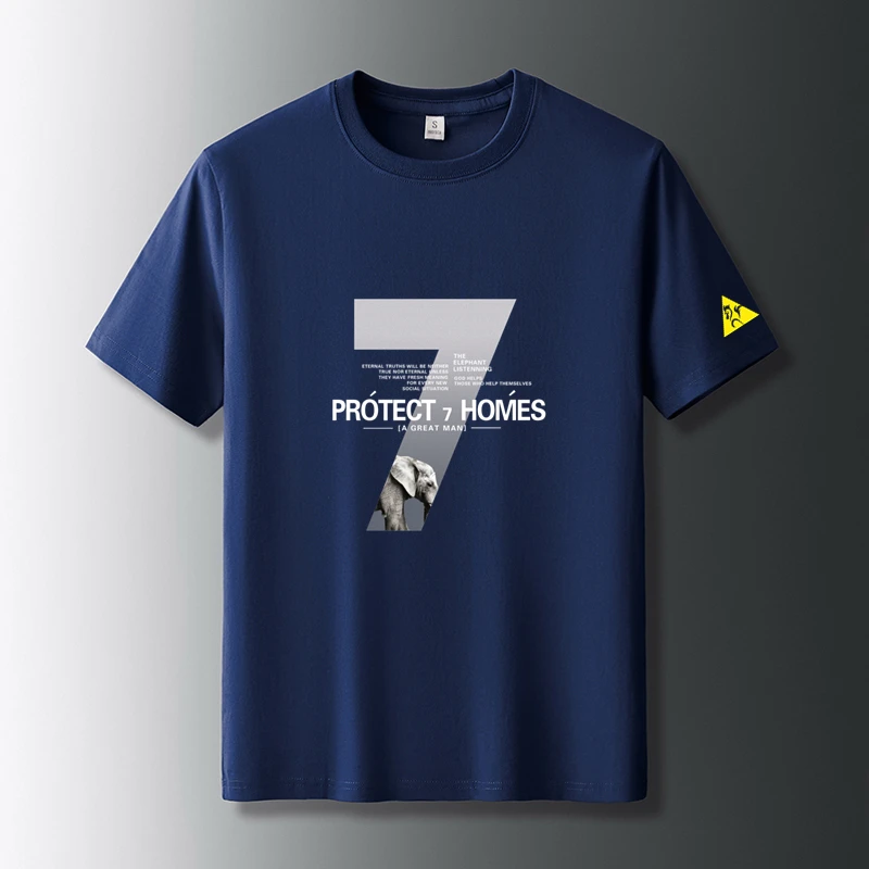 法莱尔公鸡纯棉短袖T恤男2024年大码宽松圆领休闲百搭时尚潮牌T恤