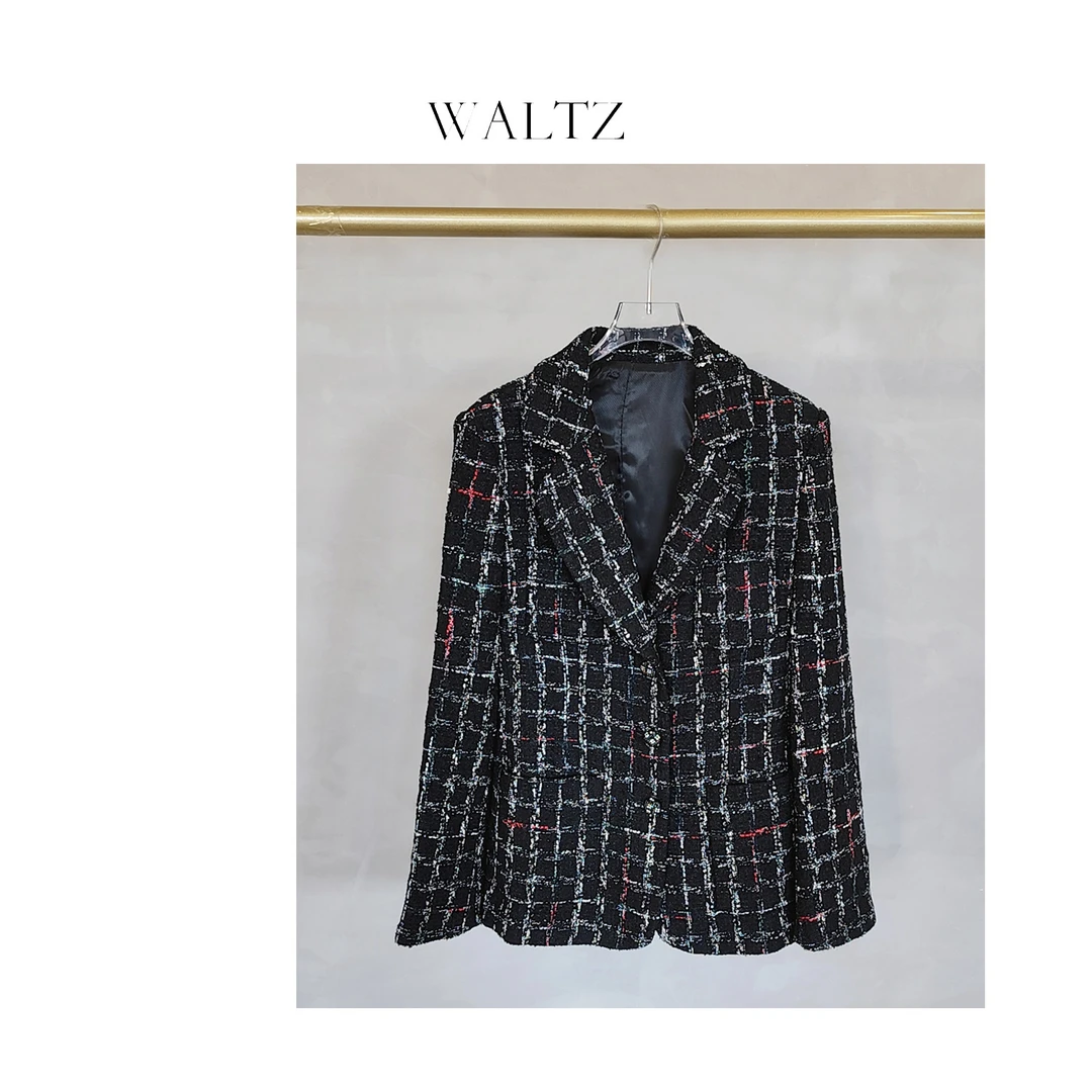 25年冬季新款设计师款格子气质时尚百搭西装外套