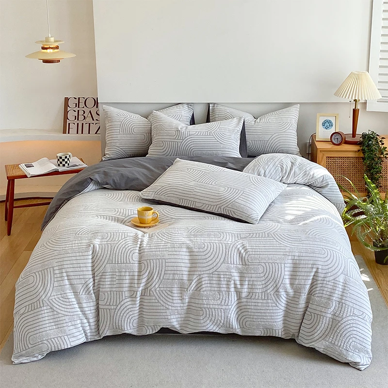 【晴美】简约风全棉三层纱四件套-瑞拉系列