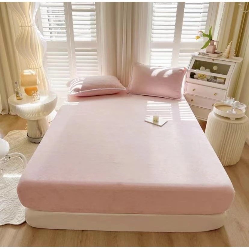 【晴美】高克重牛奶绒纯色单床笠-全系列