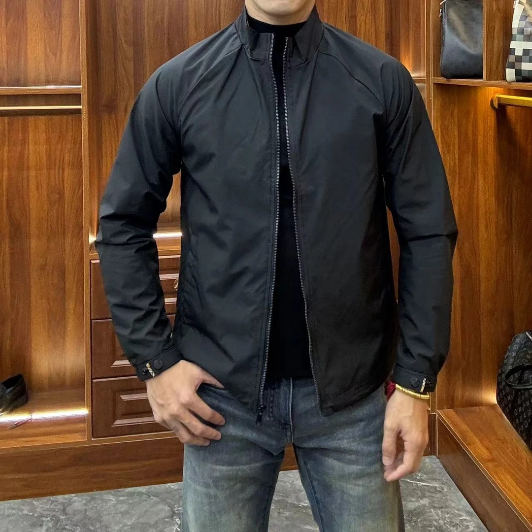 2024秋冬新款净版夹棉黑色立领男士夹克外套DM24024