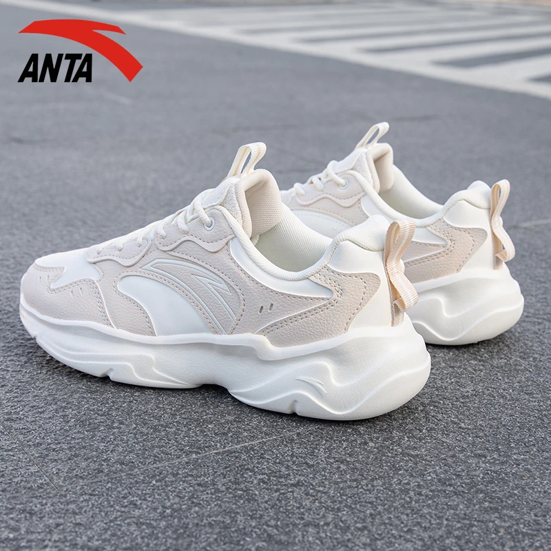 ANTA/安踏女鞋运动鞋秋夏季革面女士时尚百搭休闲老爹鞋子慢跑鞋