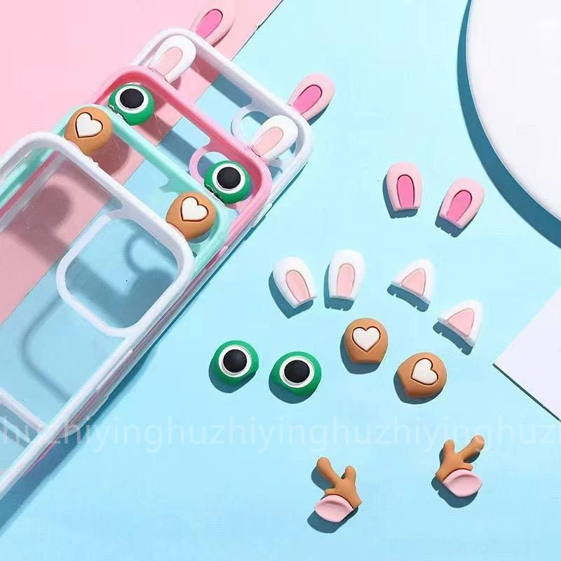 卡通猫耳朵兔耳朵奶油胶滴胶手机壳diy手工材料头饰树脂饰品配件