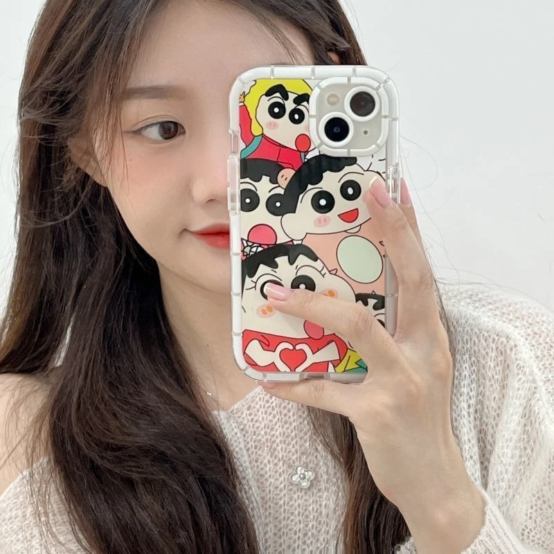蜡笔小新苹果14手机壳iPhone11/13夜光12pro女xsmax软7P8PLUS卡通