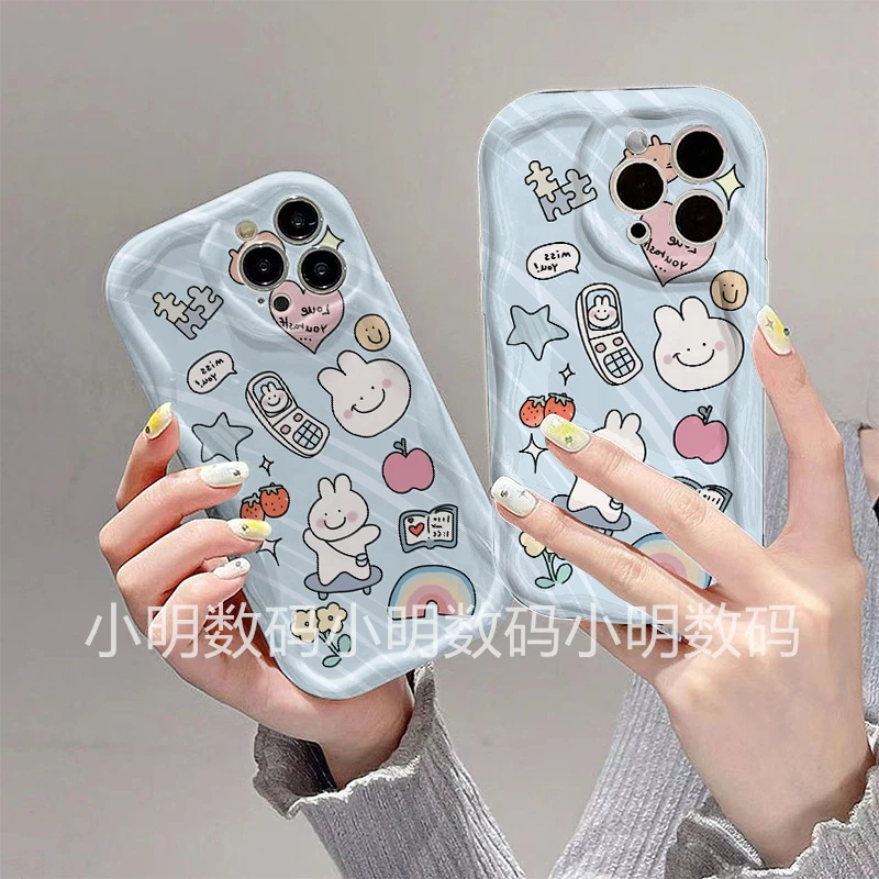 滑板兔子适用于苹果15pro/14手机壳11/13/12女xsmax6P7P8PLUS可爱