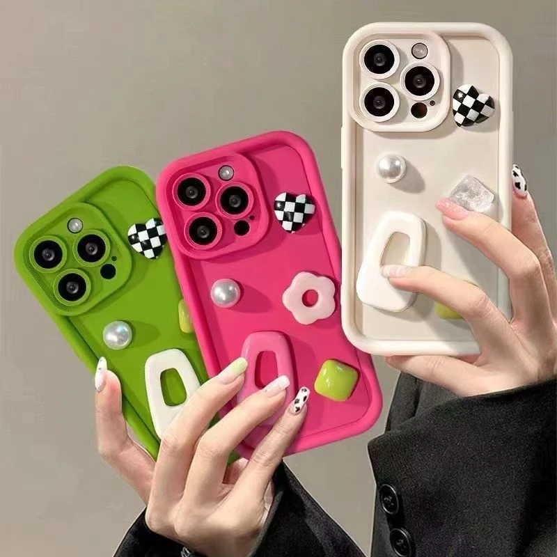 立体珍珠发饰VIVOX90手机壳IQOONEO8/s17E女S7S10S9Y33S/Y78Y35软