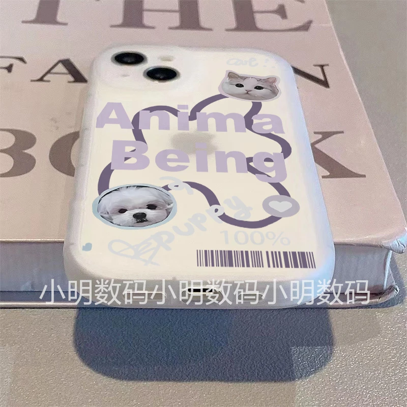 小狗猫标签适用于苹果15pro/14手机壳111312女xsmax6P7P8PLUS可爱