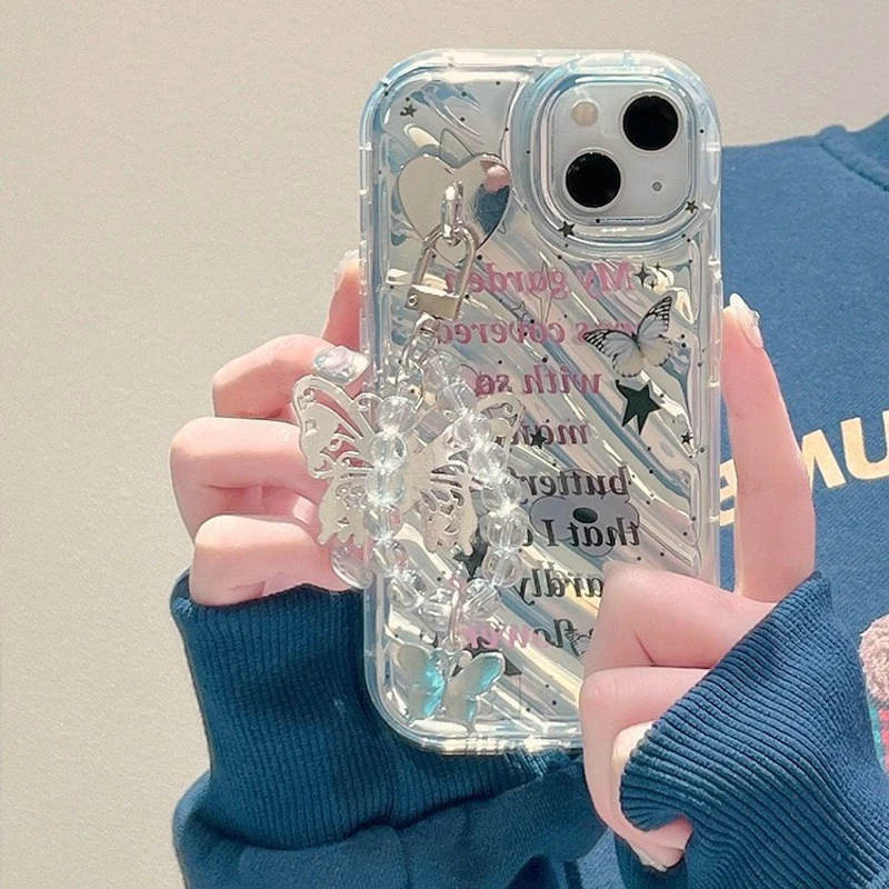 暗黑蝴蝶挂饰适用苹果/华为/oppo/vivo手机壳iPhone14/13/12/11女