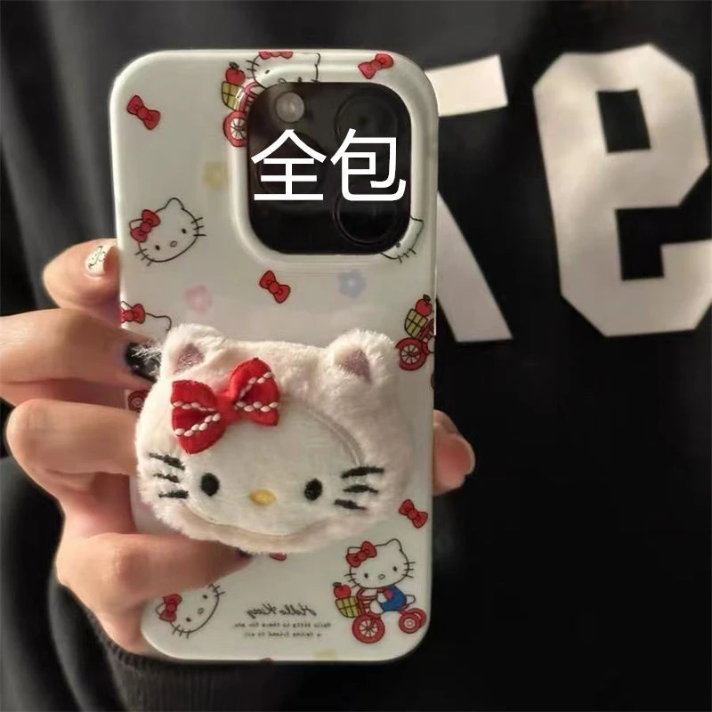 毛绒蝴蝶结KT猫适用华为荣耀200手机壳X60iPLAY8TPRO70/9XV30X40