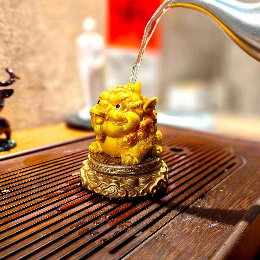 遇水变色时来运转变色貔貅茶宠可养创意茶玩精品客厅茶盘茶桌摆件