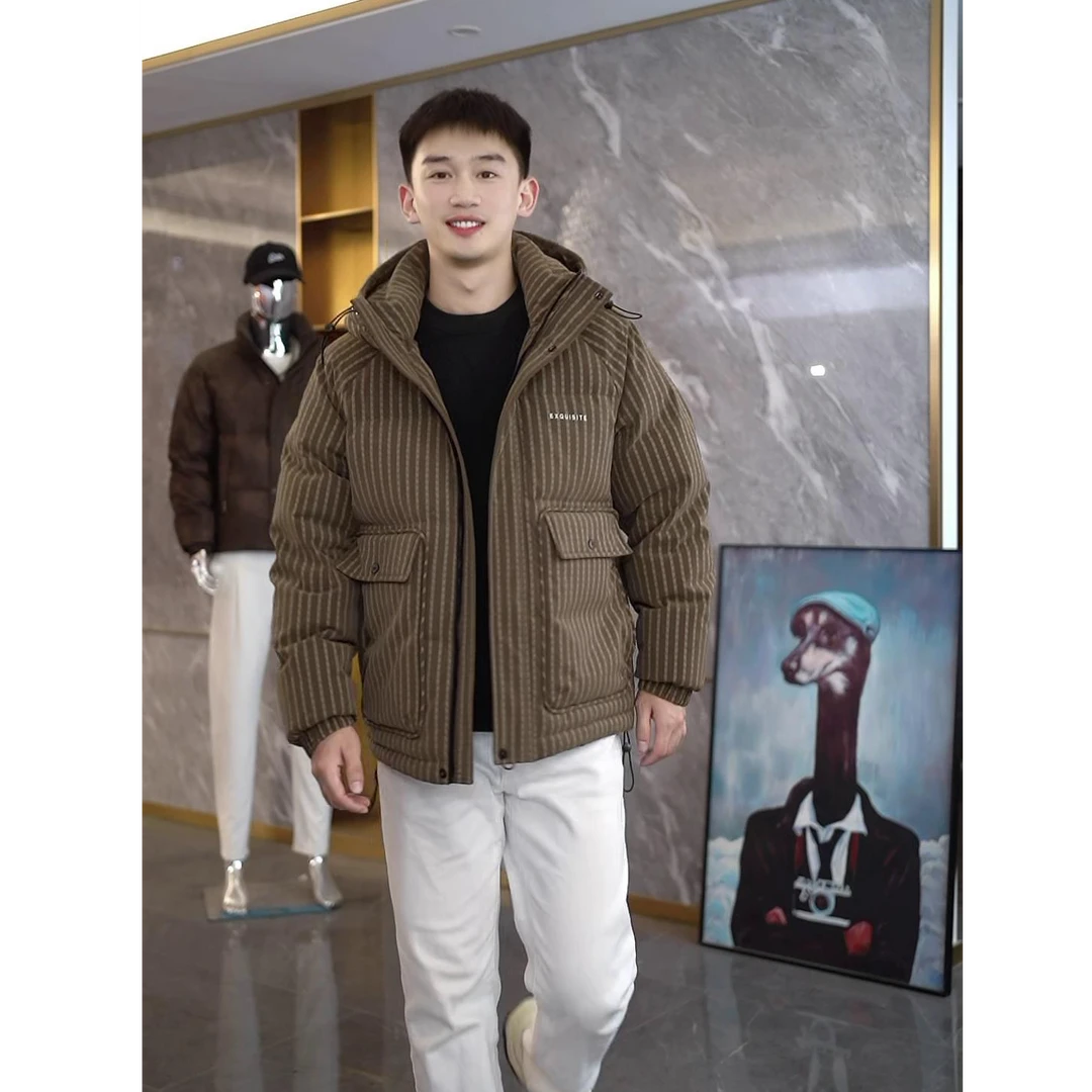 【极寒系列】时尚连帽皮羽绒服防水免洗加厚保暖短款冬季外套K26