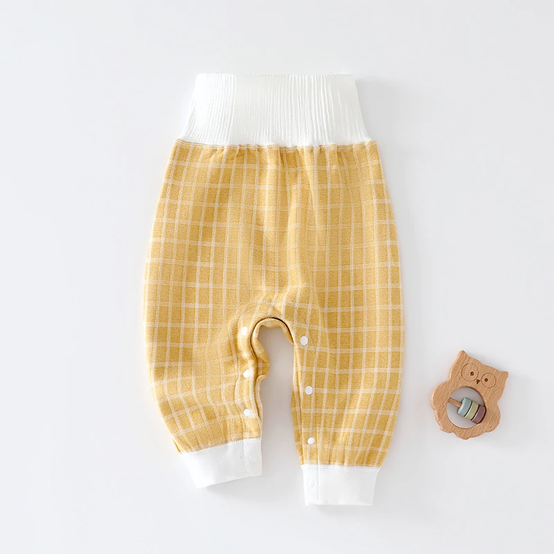 春秋无骨宝宝高腰裤子德绒婴幼儿大PP裤免脱新生儿护肚裤全按扣