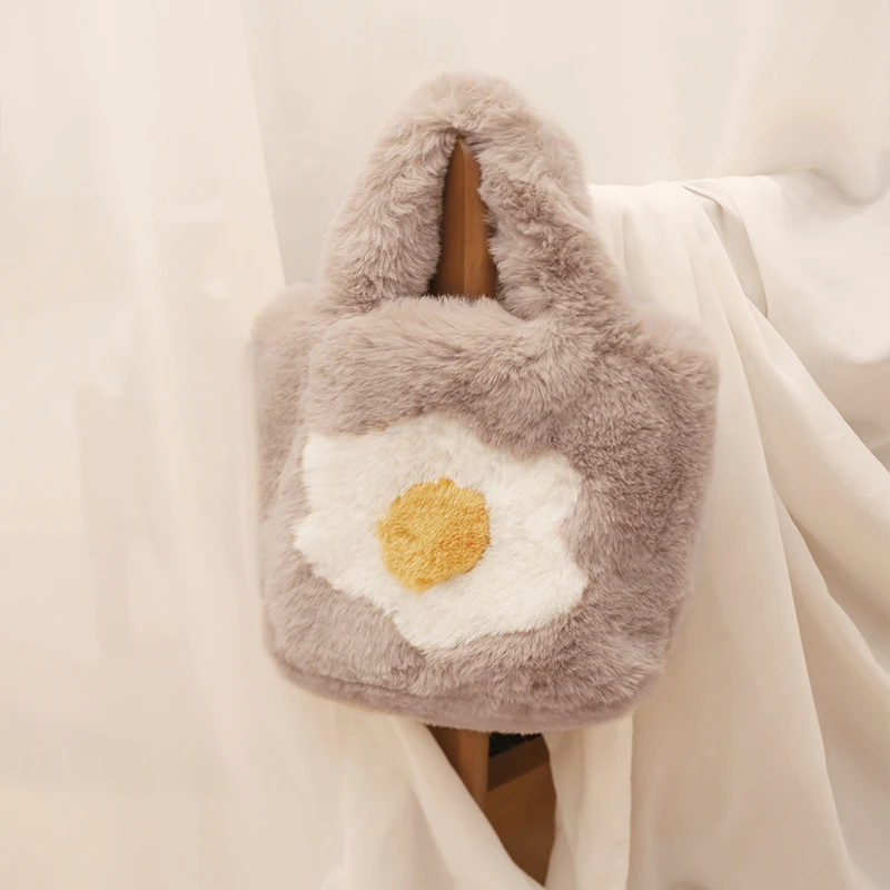 网红风煎蛋毛绒绒包包