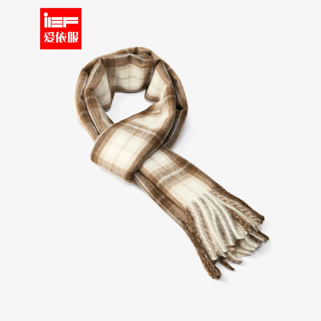 IEF/爱依服2025秋季新款韩系时尚百搭氛围感保暖格子围巾